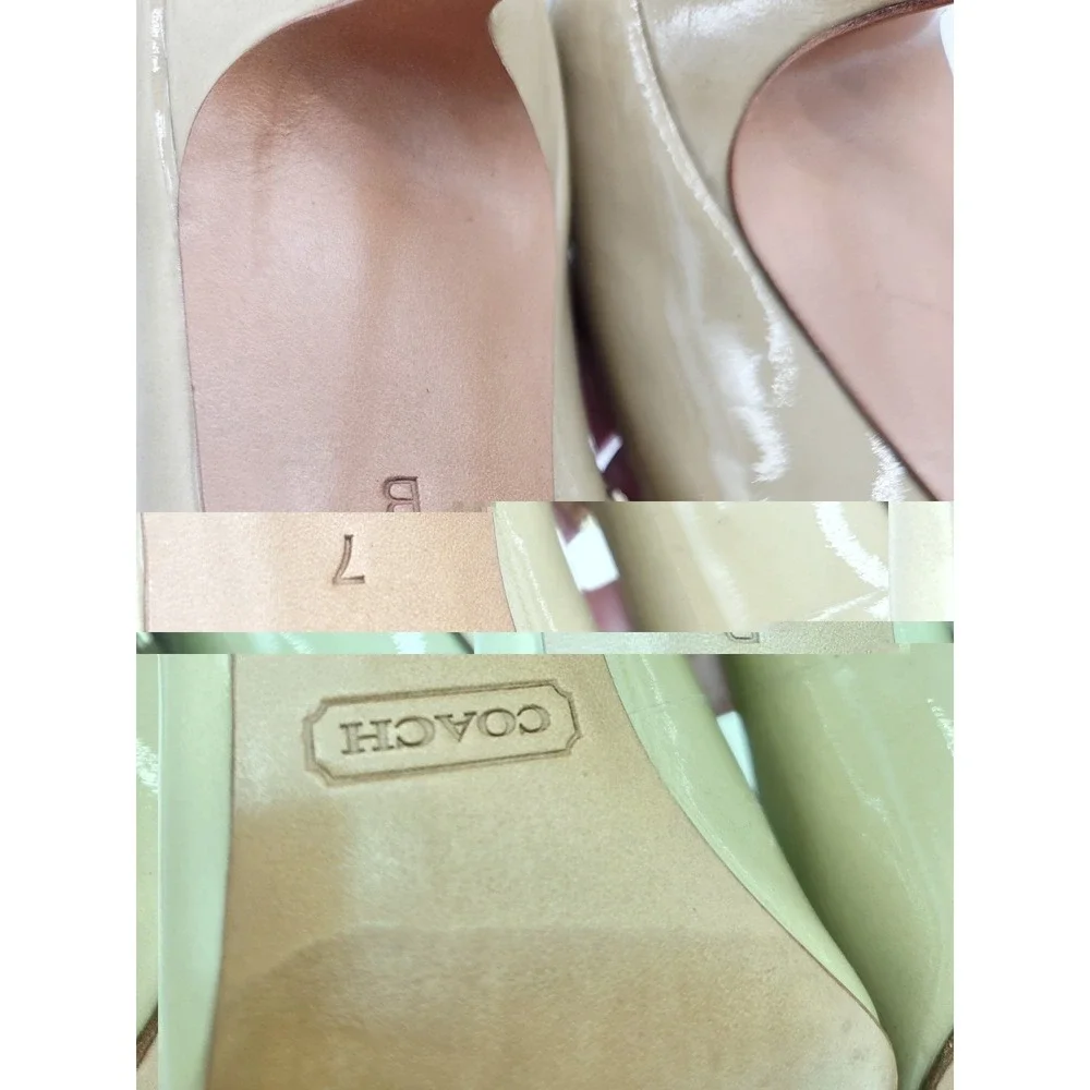 Coach Nala Heel Tan Beige Patent leather size 7 B Pump